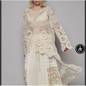 Sold POL Bohemian Crochet Lace Top